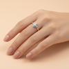 Sterling Silver Square Flower Solitaire Ring for Women - Aggarwal jewels