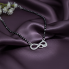 Infinite Heart Love Engraving Silver Mangalsutra - Aggarwal jewels