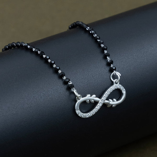 Leaf Infinity Silver Mangalsutra - Aggarwal jewels