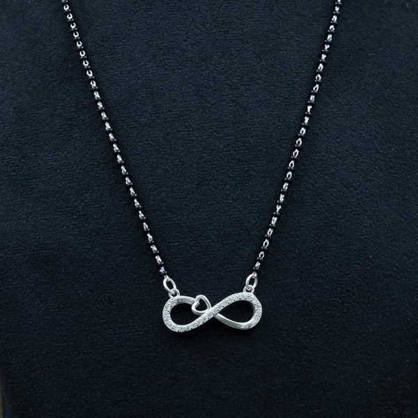 Infinite Heart Silver Mangalsutra - Aggarwal jewels