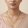 Infinity Love Black Beads Silver Mangalsutra - Aggarwal jewels