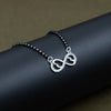 Infinity Love Black Beads Silver Mangalsutra - Aggarwal jewels