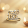 Kamdhenu Cow and Calf Idol - Beautiful Silver Polished Decorative Statue MADE - Aggarwal jewels