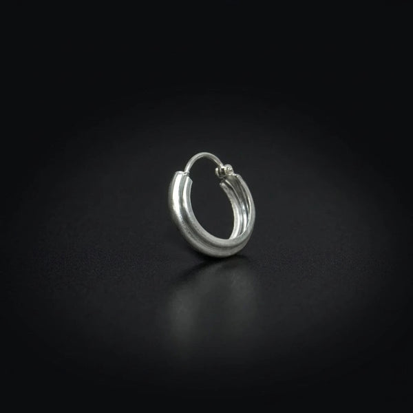 Dual Line Silver Bali for Men – Textured Hoop Earrings - Aggarwal jewels
