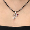 Silver Flute Pendant Intricate Modern Design - Aggarwal jewels