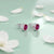 Beautiful Round Pink Stone Silver Earrings - Aggarwal jewels
