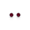 Beautiful Round Pink Stone Silver Earrings - Aggarwal jewels