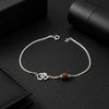 Shiv & Om Couple Silver Bracelets Adjustable Spiritual Band Set - Aggarwal jewels