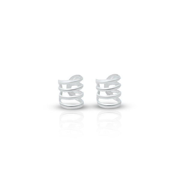Silver Spring Design Earrings for Girls - Aggarwal jewels