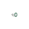 Silver Small Green Stone on Edge Flower Design Earrings for Girls - Aggarwal jewels