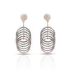 Layered Teardrop Silver Dangle Earrings with a Unique Textured Pattern - Aggarwal jewels