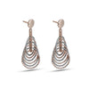 Layered Teardrop Silver Dangle Earrings with a Unique Textured Pattern - Aggarwal jewels