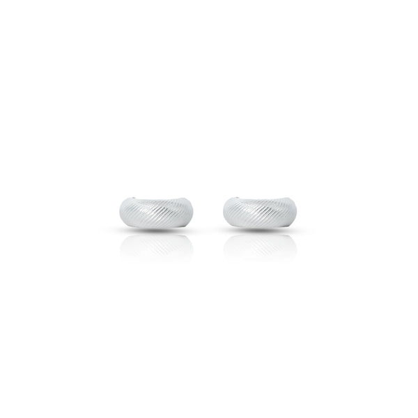 Silver Curved Line Design Earrings for Girls - Aggarwal jewels