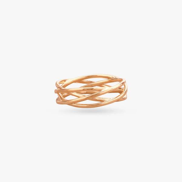 Interlace Flow Gold Ring - Aggarwal jewels