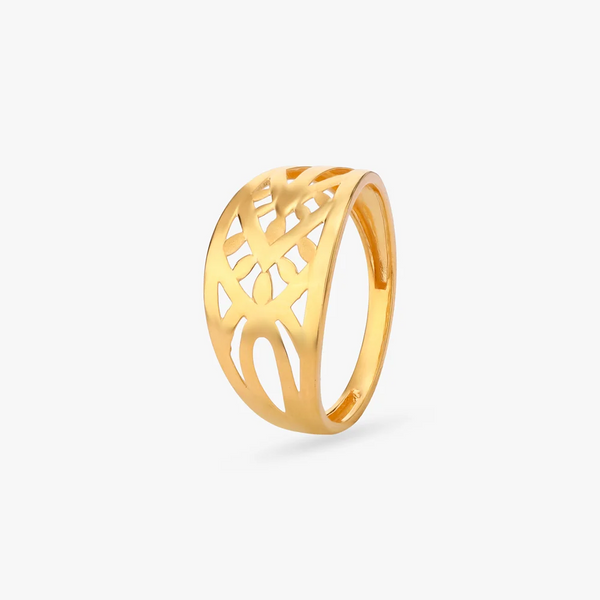 Lattice Flow Gold Ring - Aggarwal jewels