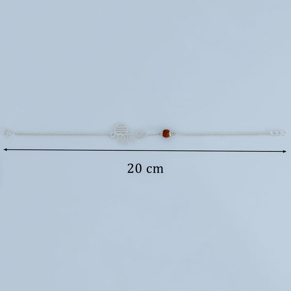 Silver ‘Shiv’ Bracelet with Rudraksha Bead