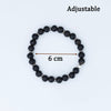 Midnight Aura Black Bead Silver Bracelet