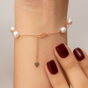Rose Gold Plated Pearl Silver Bracelet