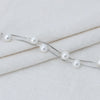 Double Strand Pearl Accent Silver Bracelet