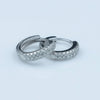 Silver Double-Row CZ Hoop Earrings