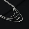 Glamorous Pearl Design Silver Chain Necklace for Women