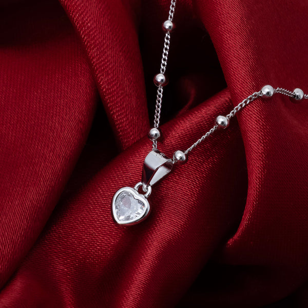 Love Heart Pendant with Crystal Earrings