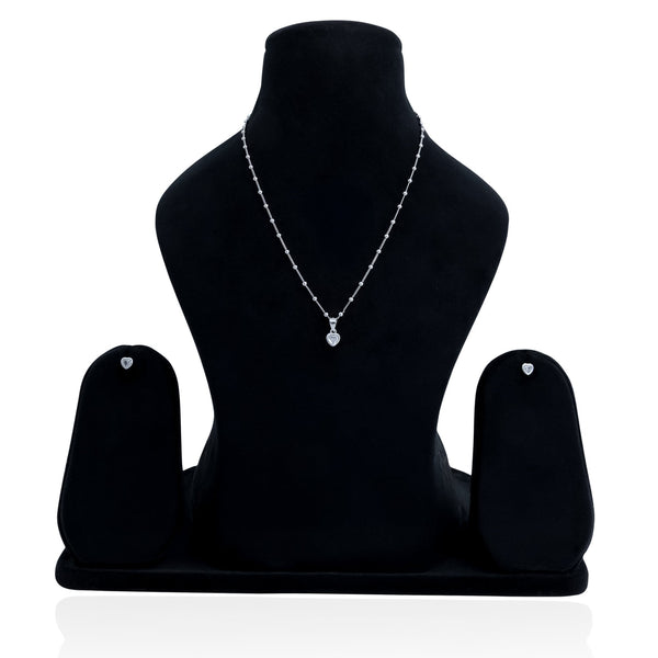 Love Heart Pendant with Crystal Earrings