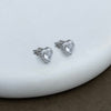 Silver Heart Solitaire Pendant & Earrings Set