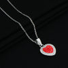 Red Heart Design Chain Pendant with Multiple Stones