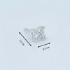 Silver Square Solitaire Earring