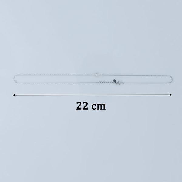 Dainty Silver Chain with Pearl Pendant