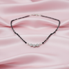 Silver Center CZ Stone Three Circle Design Mangalsutra for Girls