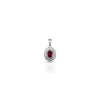 Silver Center Maroon Gem Stone Oval Design Pendant for Girls