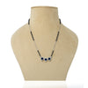 Sterling Silver Three Center Heart Shape Blue Stone Mangalsutra for Girls