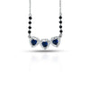 Sterling Silver Three Center Heart Shape Blue Stone Mangalsutra for Girls