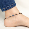 Blue Buds Evil Eye Silver Anklet - Aggarwal jewels