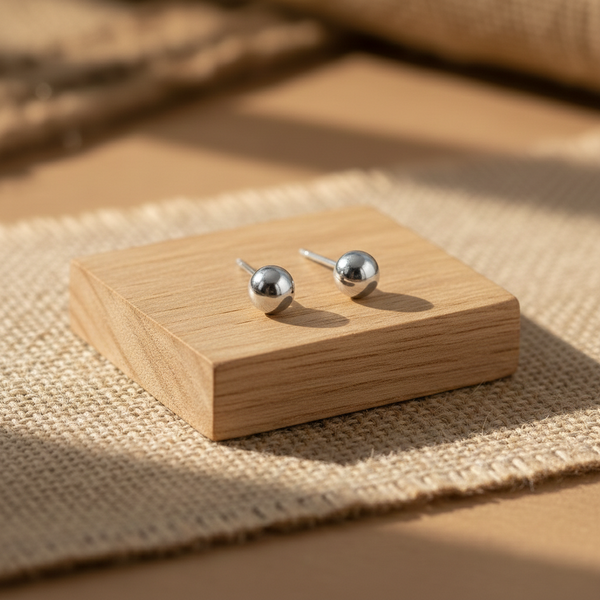 Elegant Gold Polish Round Silver Stud Earrings - Aggarwal jewels