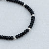 Black Beads Bracelet with Silver Accents - Aggarwal jewels