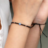 Black Beads Evil Eye Bracelet with Silver Accents - Aggarwal jewels
