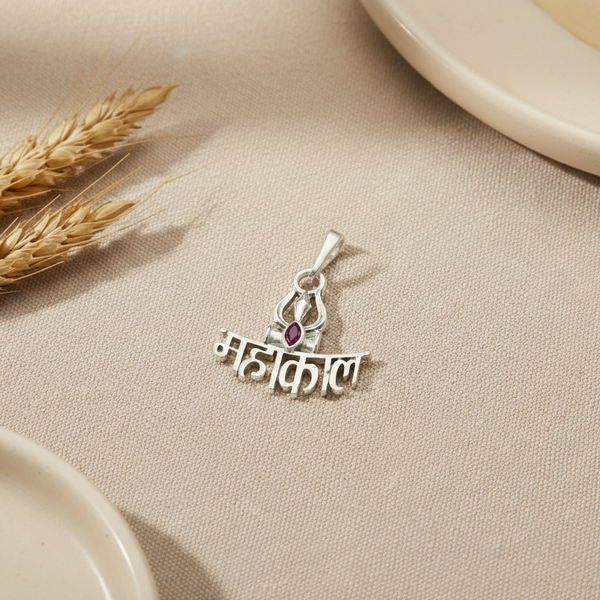 Mahadev Mahakal Silver Locket/Pendent with Trishul - Aggarwal jewels