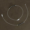 Black & Silver Beads Silver Anklet - Aggarwal jewels