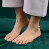 Twilight Bead Anklet Pure Silver Chain with Spherical Beads - Aggarwal jewels