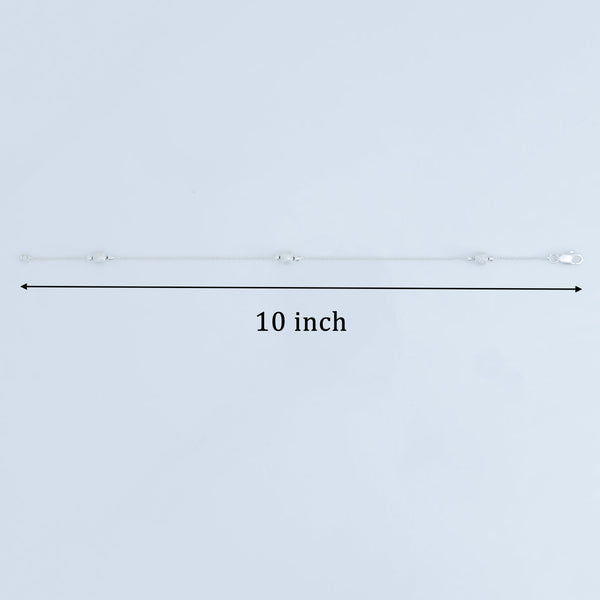 Twilight Bead Anklet Pure Silver Chain with Spherical Beads - Aggarwal jewels