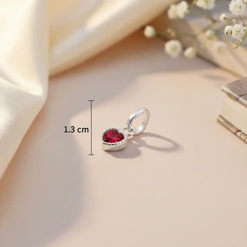 Premium Heart-Shaped Stone Silver Pendent Necklace - Aggarwal jewels