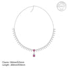 Silver Pink Flower Drop Solitaire Set - Aggarwal jewels