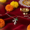 Silver Krishna Flute Pendant with Morpankh Design - Aggarwal jewels