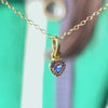 Premium Heart-Shaped Stone Gold Polish Silver Pendent Necklace