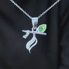 Silver Krishna Flute Pendant with Morpankh Design