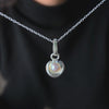 Classic Silver Chain with Pearl Moon Pendant
